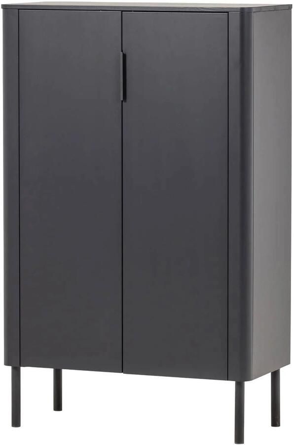 WOOOD Gunnar 2-Deurs Kast Grenen Matzwart -135x85x39