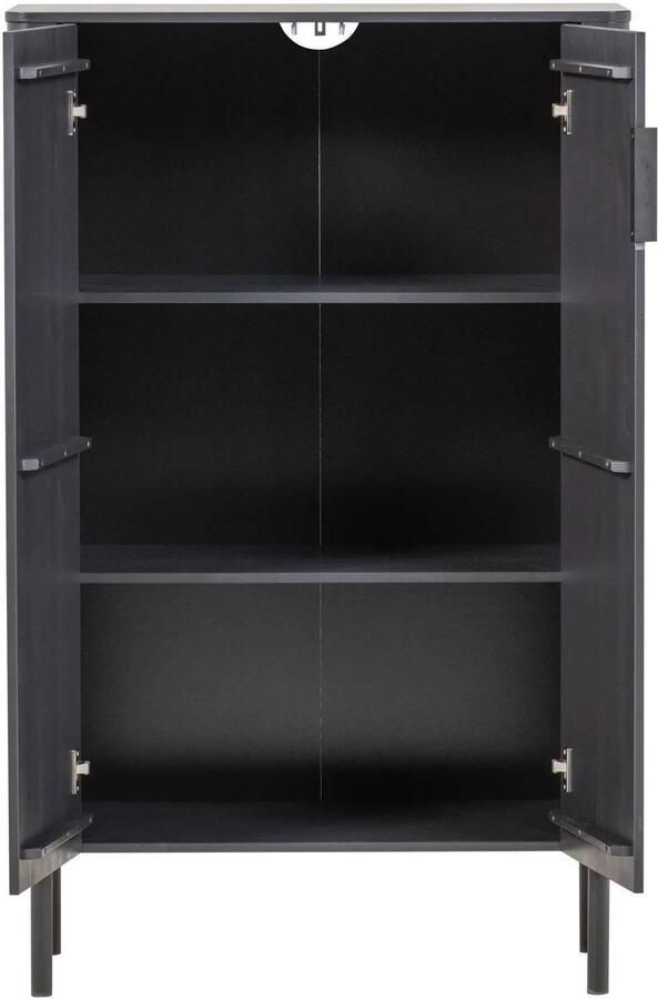 WOOOD Gunnar 2-Deurs Kast Grenen Matzwart -135x85x39 - Foto 3
