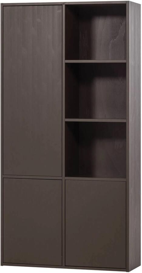 WOOOD Meggy Opbergkast Links Grenen hout Middenbruin 215x108x40