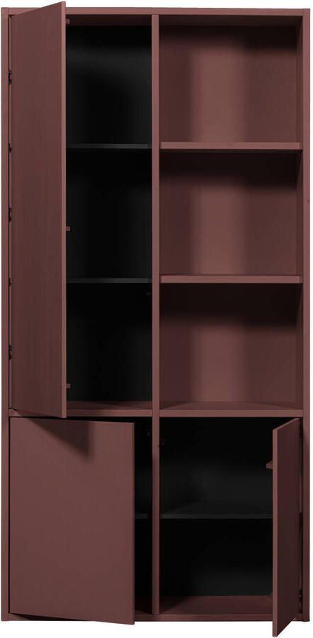 WOOOD Merel opbergkast Grenen Bordeauxrood 100x200x44 - Foto 3