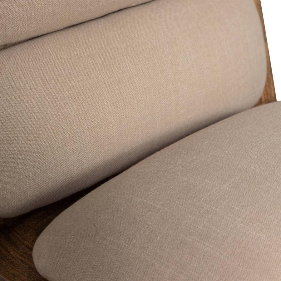 WOOOD Opulent Fauteuil Bouclé Stof Hout Naturel Bruin 75x70x80 cm - Foto 4