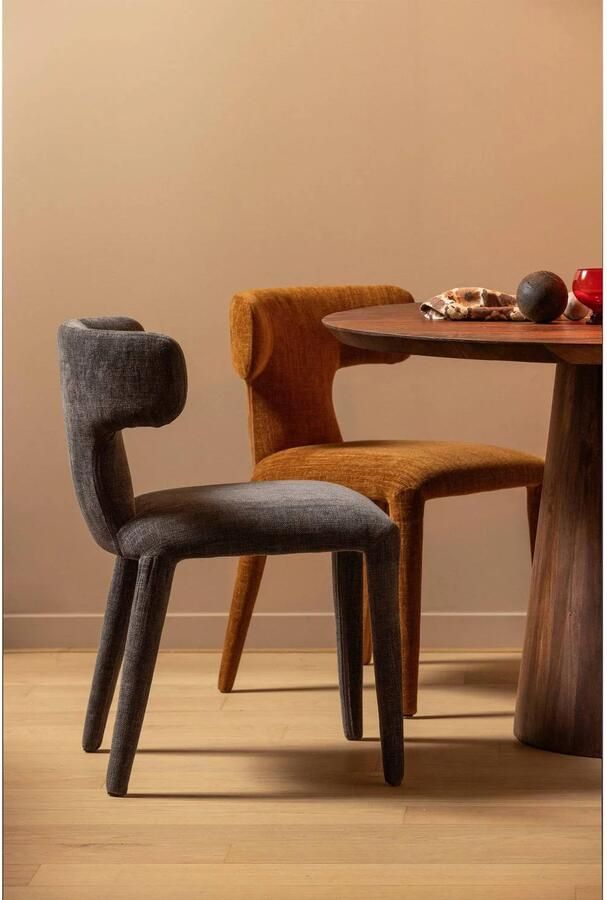 BePureHome Permit Eetkamerstoelen Polyester Cinnamon Set van 2 - Foto 2
