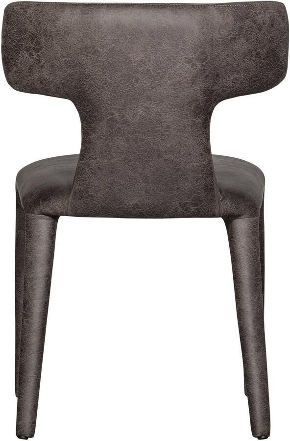 WOOOD Permit Eetkamerstoelen Leerlook Zwart Grijs Set van 2 - Foto 2