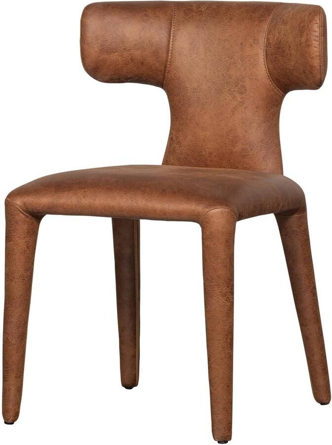 WOOOD Permit Eetkamerstoelen Leerlook Cognac Set van 2 - Foto 2