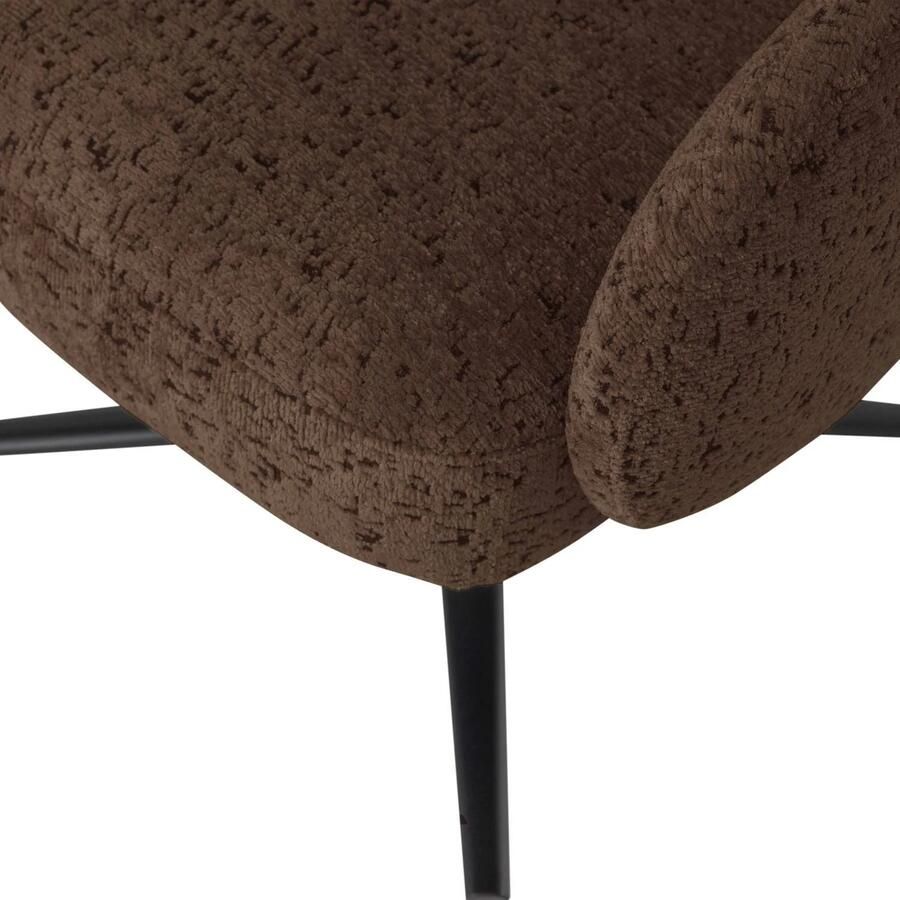 WOOOD Pico Draaifauteuil Wollig Structuur Bruin 74x71x69 - Foto 2