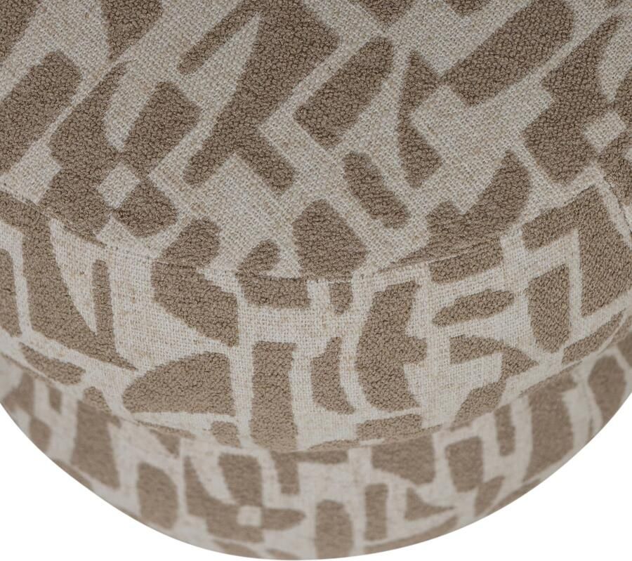 WOOOD Anic Poef Polyester Grafisch Patroon Zand Beige 40x43x43 cm - Foto 2