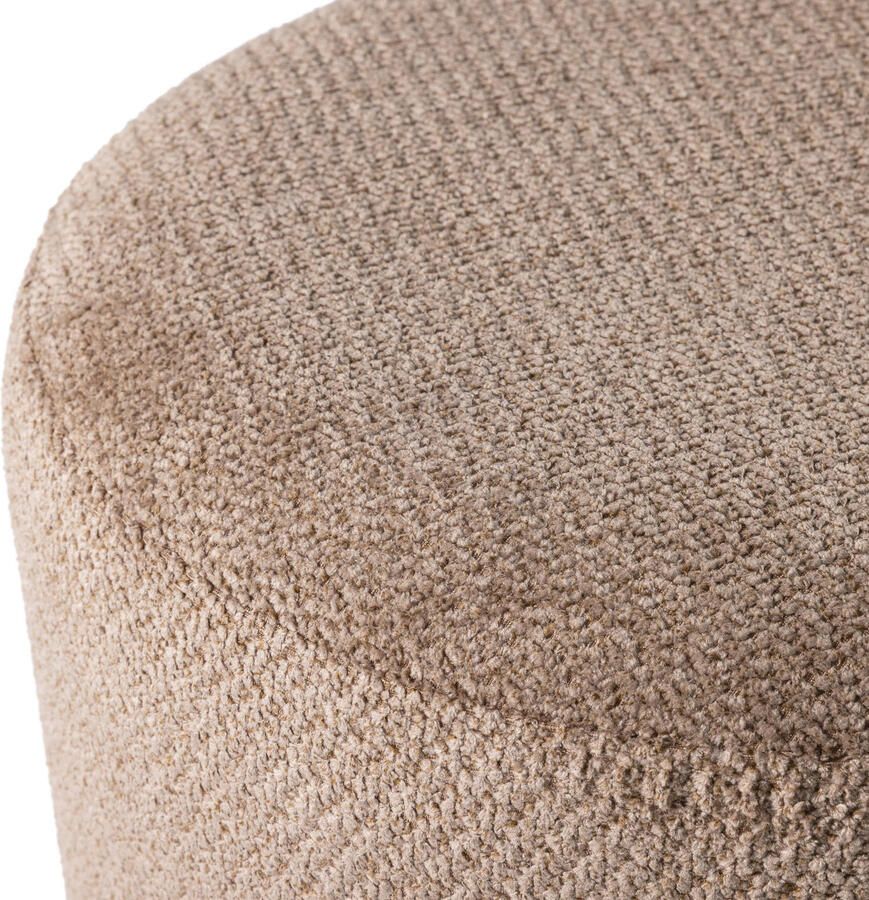 WOOOD Islen Poef Met Draaivoet Bouclé Bruin 47x39x39 cm - Foto 2