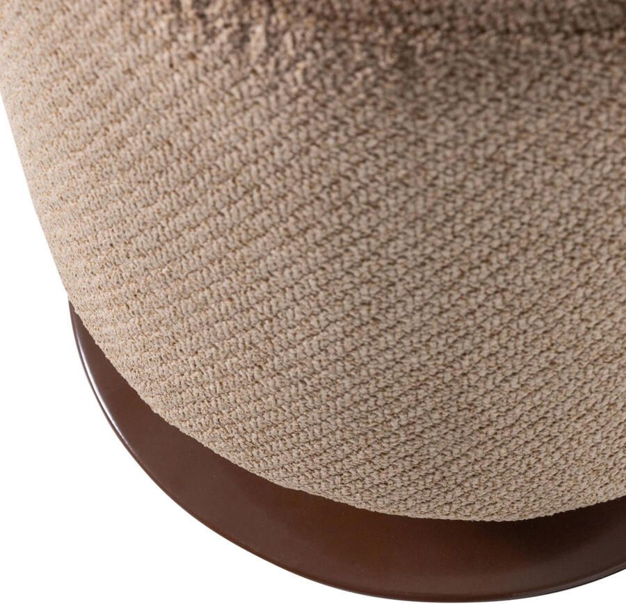WOOOD Islen Poef Met Draaivoet Bouclé Bruin 47x39x39 cm - Foto 3
