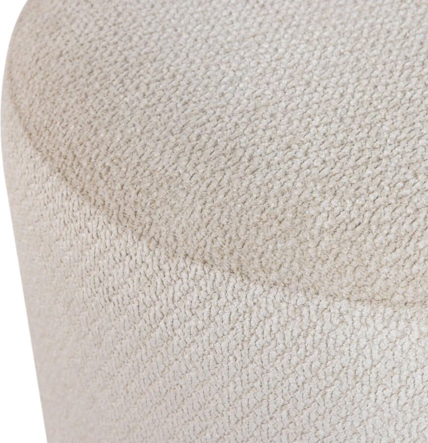 WOOOD Islen Poef Met Draaivoet Bouclé Beige 47x39x39 cm - Foto 3