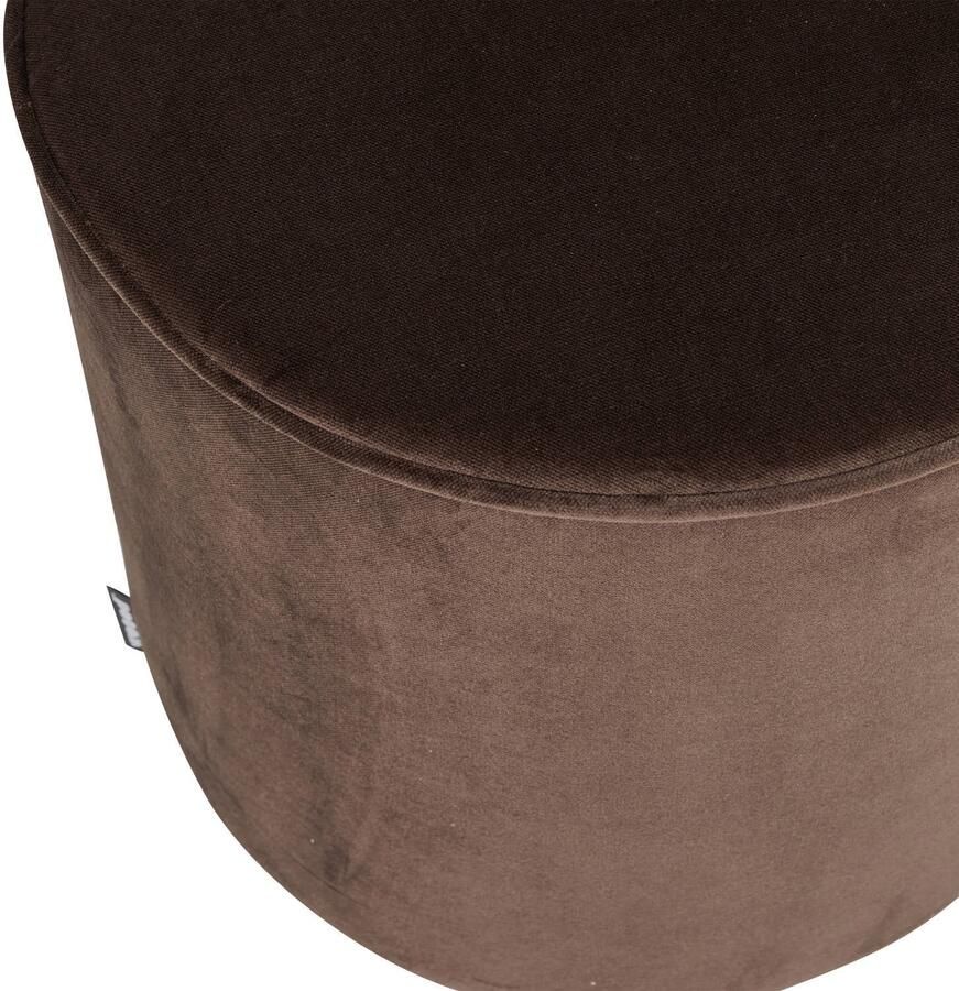 WOOOD Sara Poef Hoog 46xØ46 cm Velvet Donkerbruin