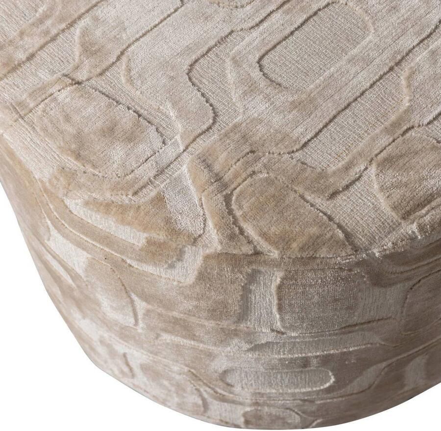 WOOOD Yago Poef Viscose Polyester Naturel Beige 43x60x60 cm - Foto 2