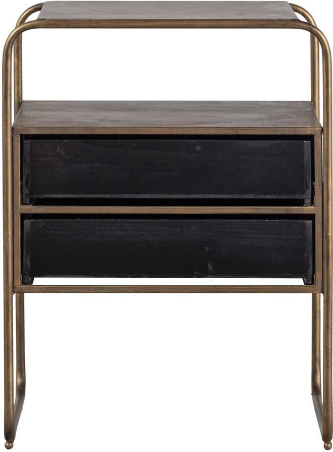 BePureHome Polite Nachtkastje Metaal hout Antique Brass 62x45x38 - Foto 3