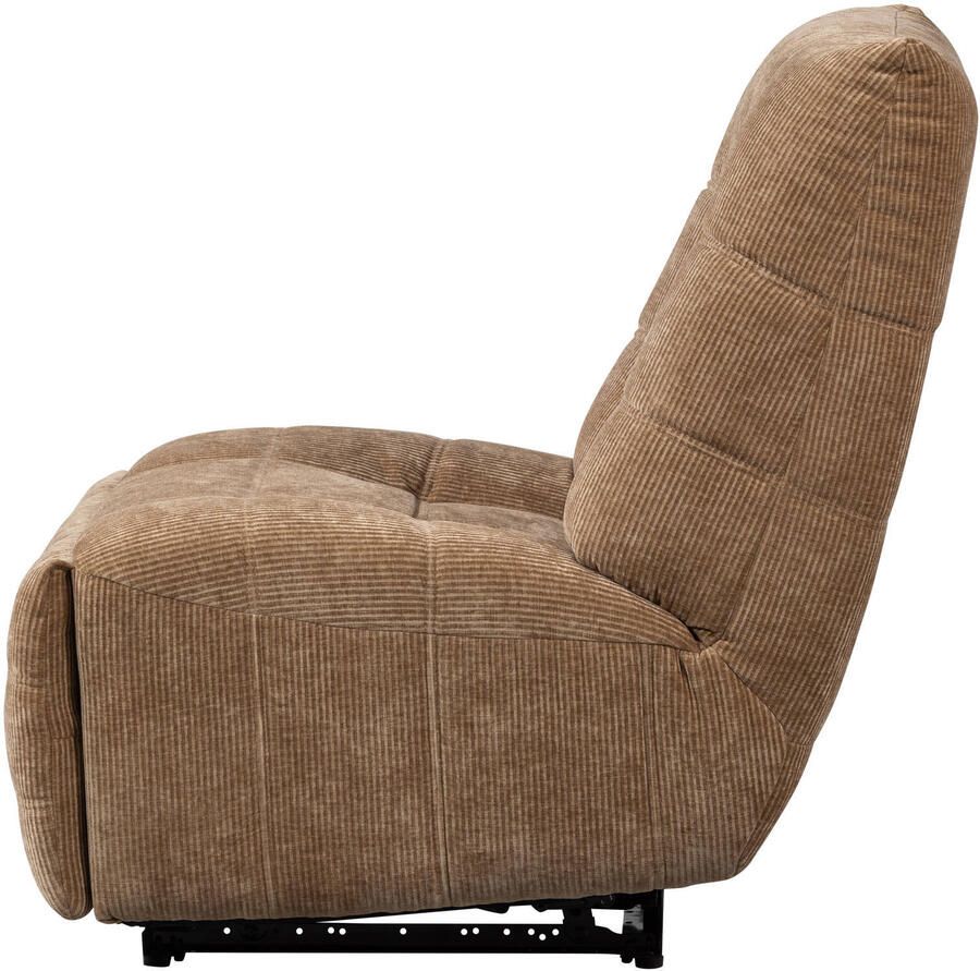 WOOOD Hein Relaxfauteuil Elektrisch Geweven Ribstof Lichtbruin