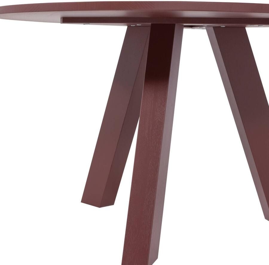 WOOOD Rhonda Eettafel Ø120 CM Eiken Bordeauxrood 75x129x129 - Foto 3