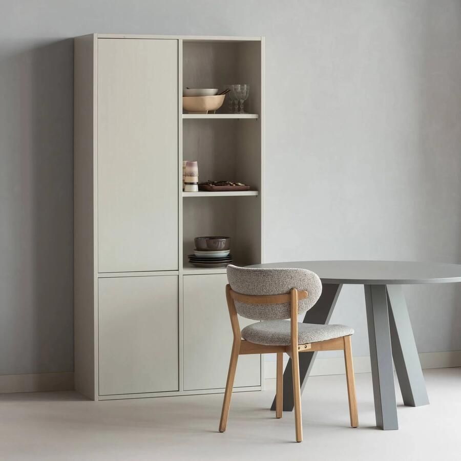 WOOOD Rhonda Eettafel Ø129 CM Eiken Warmgrijs- 75x129x129 - Foto 3