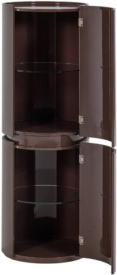 WOOOD Sera Ronde Kast 135xØ45 cm Hout Hoogglans Donkerbruin - Foto 3