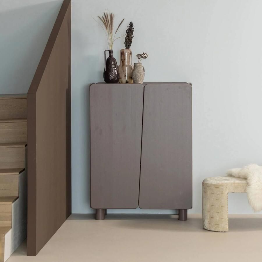WOOOD Root Opbergkast 2-Deurs Grenen Truffel Bruin 135x100x45