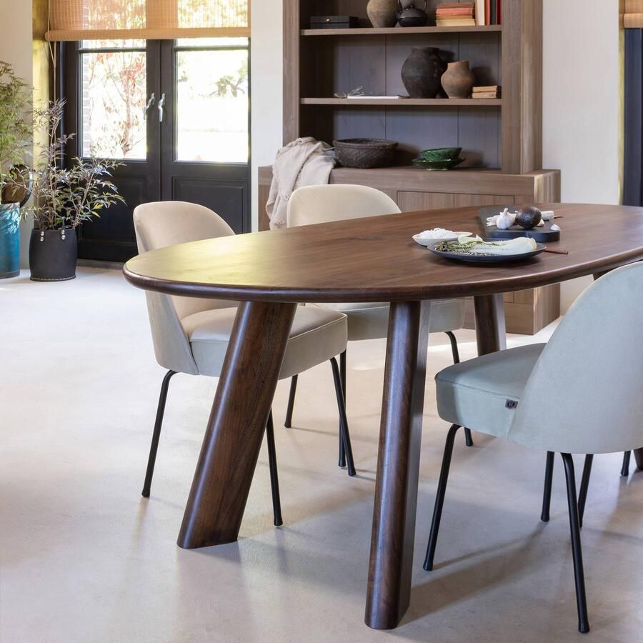 BePureHome Organische Eettafel Roundly Mangohout 200 x 100cm Walnoot - Foto 2