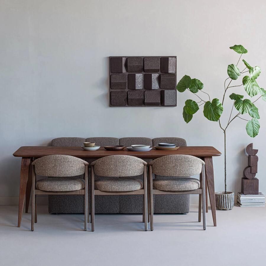 WOOOD Rubo Eettafel 220x95 cm Mangohout Bruin 77x220x95 - Foto 2