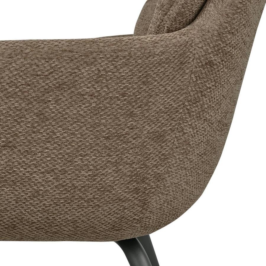 WOOOD Runa Eetkamerstoelen Polyester Donker Zand Set van 2 - Foto 2