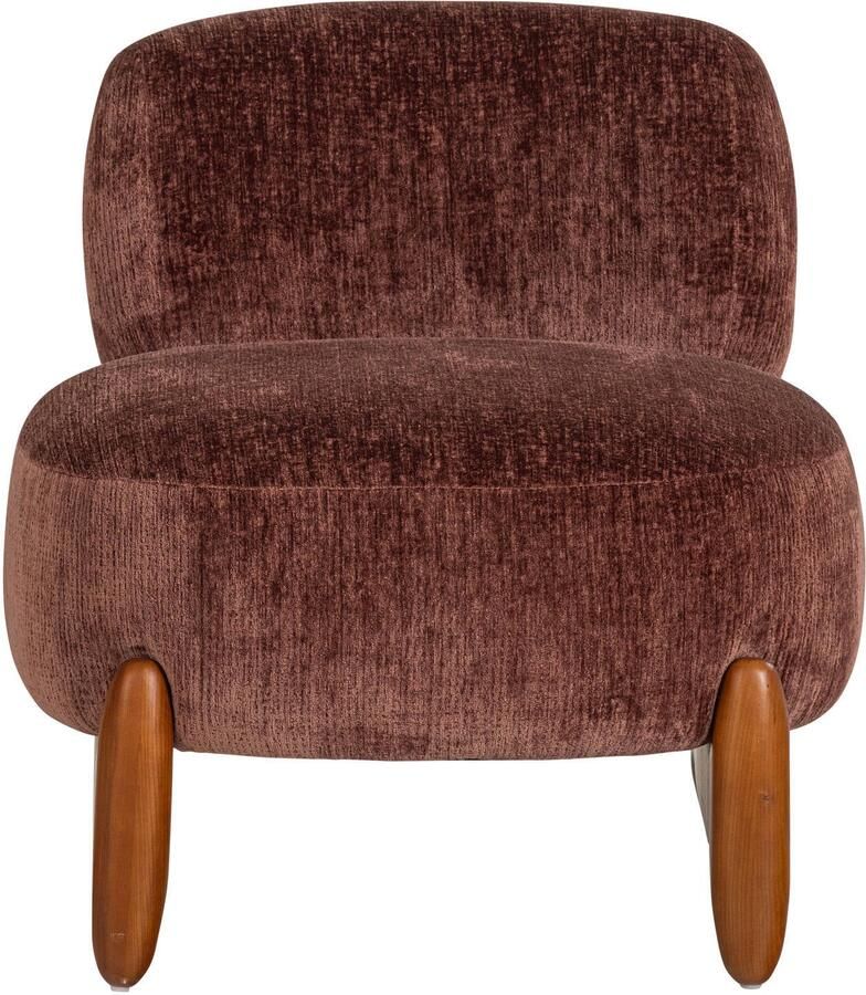 WOOOD Runi Fauteuil Hout Velvet Paars Bruin 69x64x72 - Foto 3