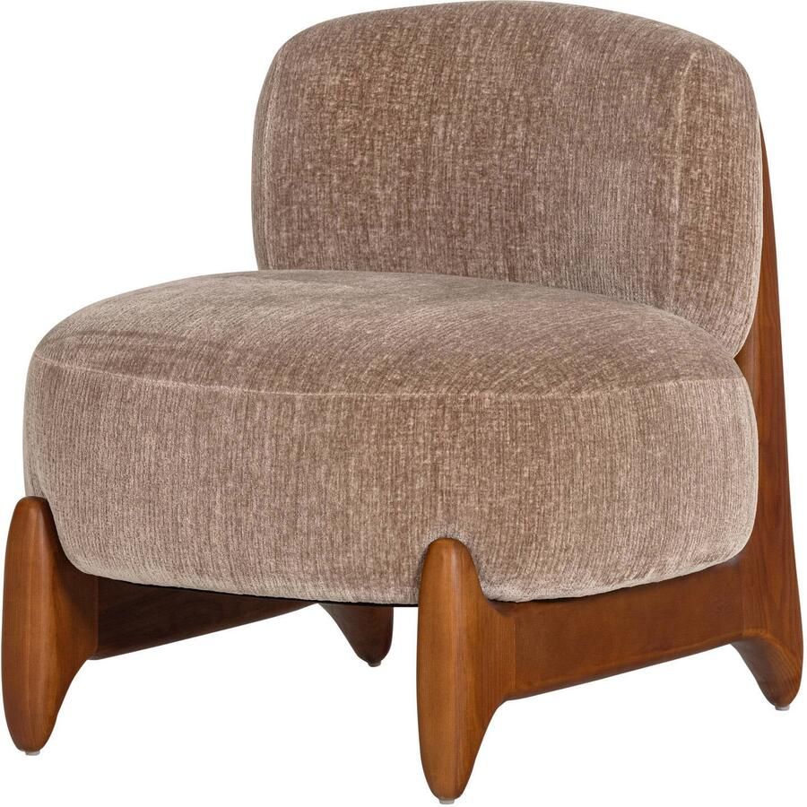WOOOD Runi Fauteuil Hout Velvet Zand 69x64x72