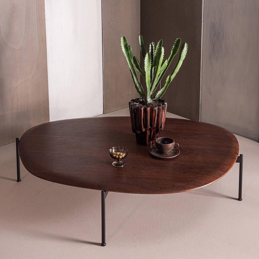 WOOOD Kota Salontafel MDF Fineer Bruin 26x121x97 cm - Foto 3