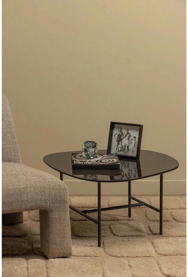 WOOOD Salontafel Vajen met tafelblad in marmerlook slank metalen frame - Foto 5