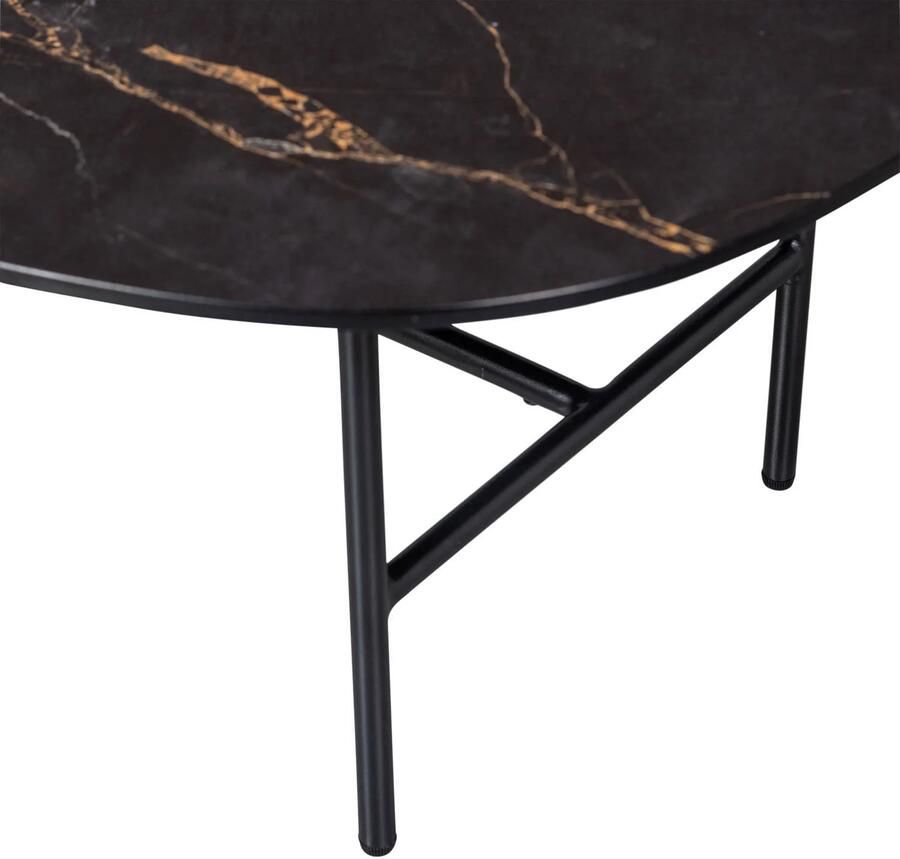 WOOOD Salontafel Vajen met tafelblad in marmerlook slank metalen frame - Foto 3
