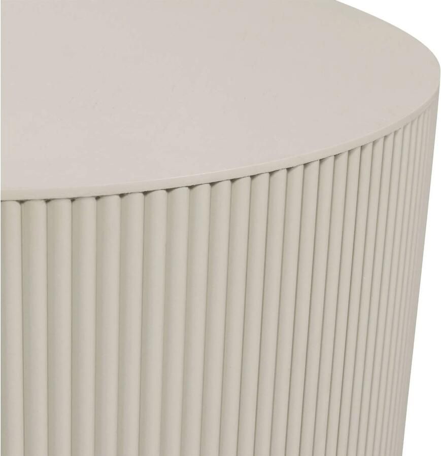 WOOOD Sanne Bijzettafel MDF Hout Rond Antique Beige 40x60x60 cm - Foto 3