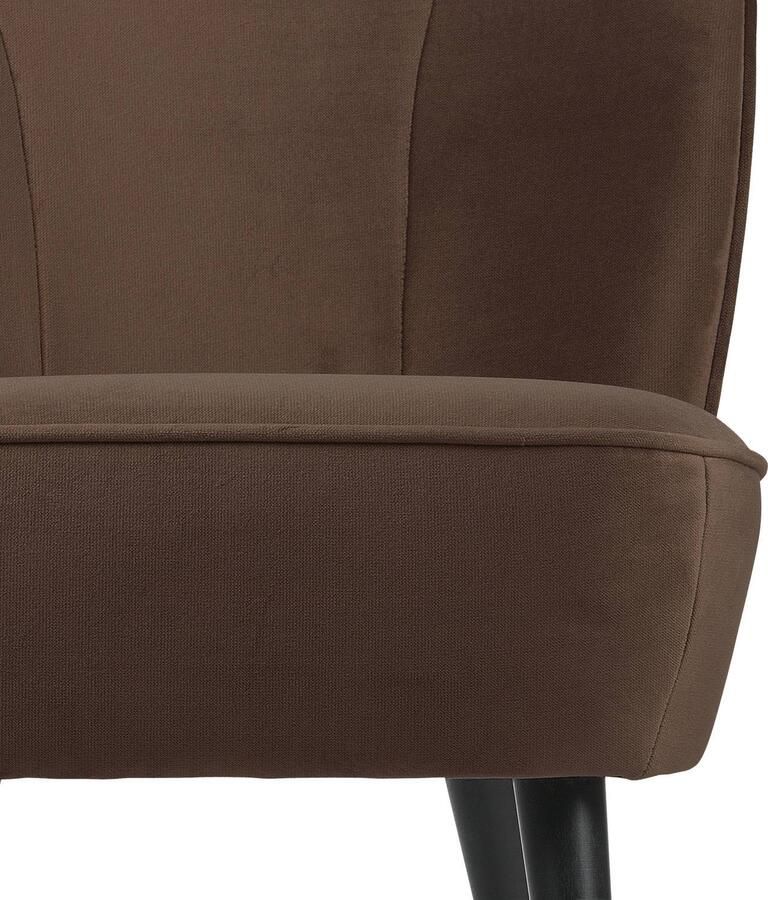 WOOOD Sara Fauteuil Velvet Donkerbruin 71x59x70 - Foto 3