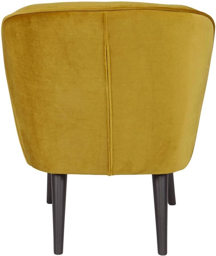 WOOOD Sara Fauteuil Velvet Stof Oker Geel 59x71x70 cm - Foto 3