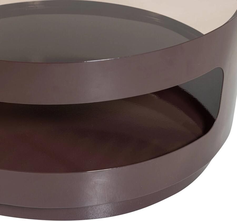 WOOOD Sero Salontafel Metaal Glas Bruin 32x70x70 - Foto 3