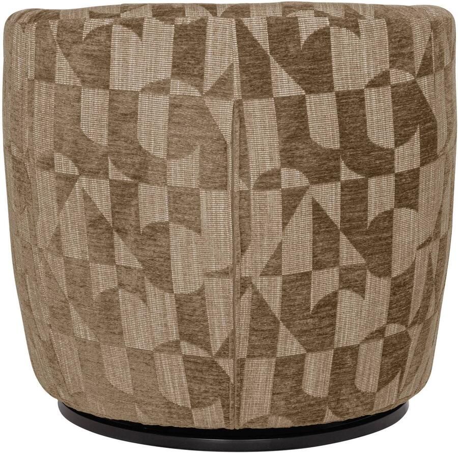 WOOOD Serra Draaifauteuil Grafisch Patroon Oudroze 68x70x77 - Foto 3