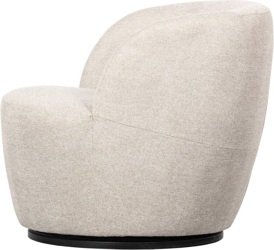 WOOOD Serra Draaifauteuil Geweven Stof Off White Wit 75x70x69 cm - Foto 2