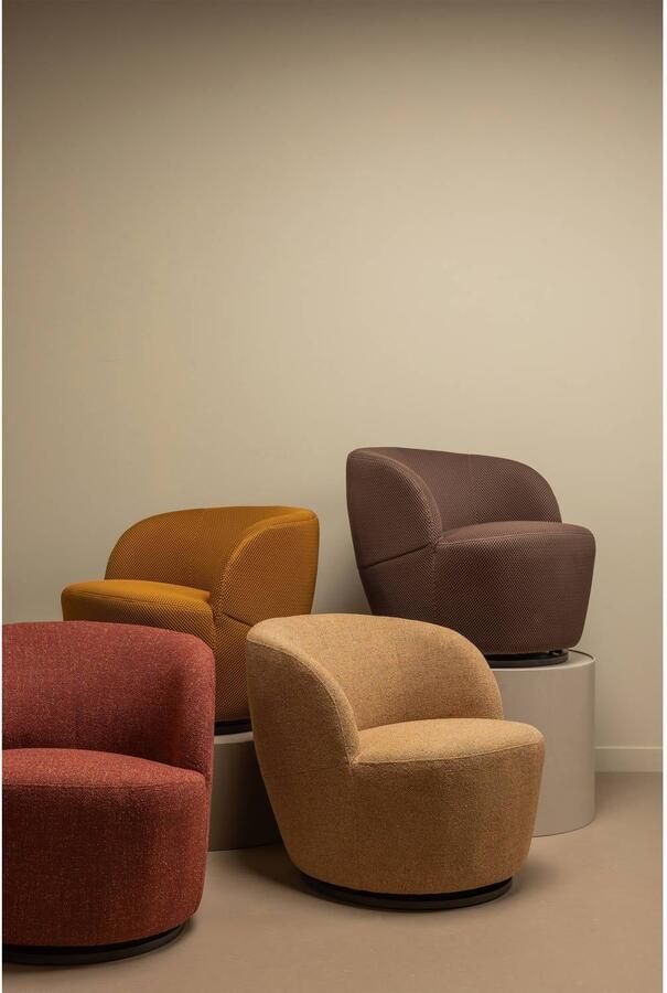WOOOD Serra Draaifauteuil Melange Stof Curry 68x70x77 cm - Foto 3