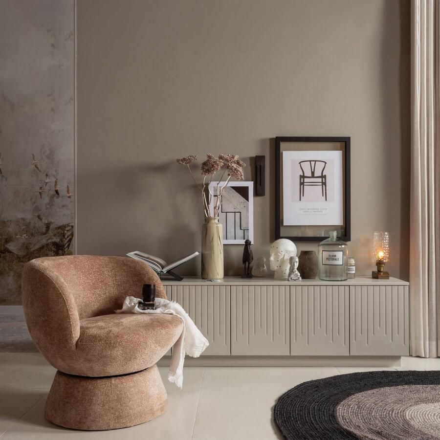 WOOOD Shuffle Draaifauteuil Geweven Stof Naturel 72x73x71 cm - Foto 2