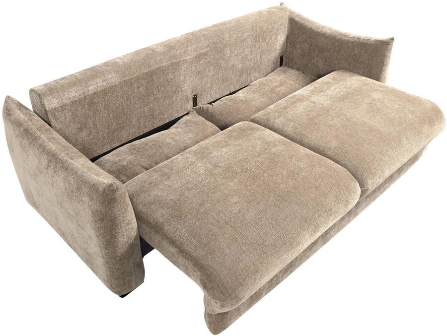 WOOOD Jonne 3-Zits Slaapbank Chennile Naturel 92x233x105