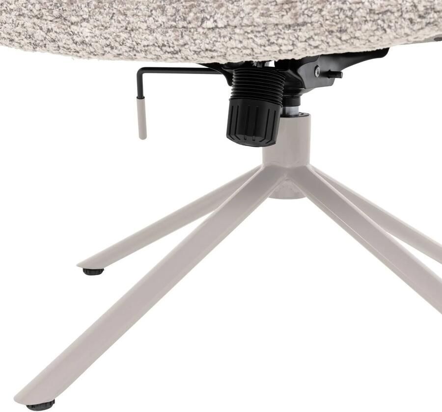 WOOOD Soren Draaifauteuil Verstelbaar Wollig Grijs 82x73x62 cm - Foto 2