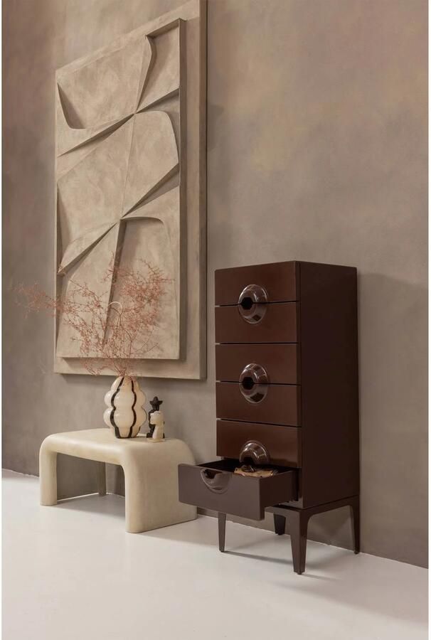 WOOOD Stani Salontafels Betonlook Fiber Clay Naturel Beige 40x92x42 cm Set van 2 - Foto 3