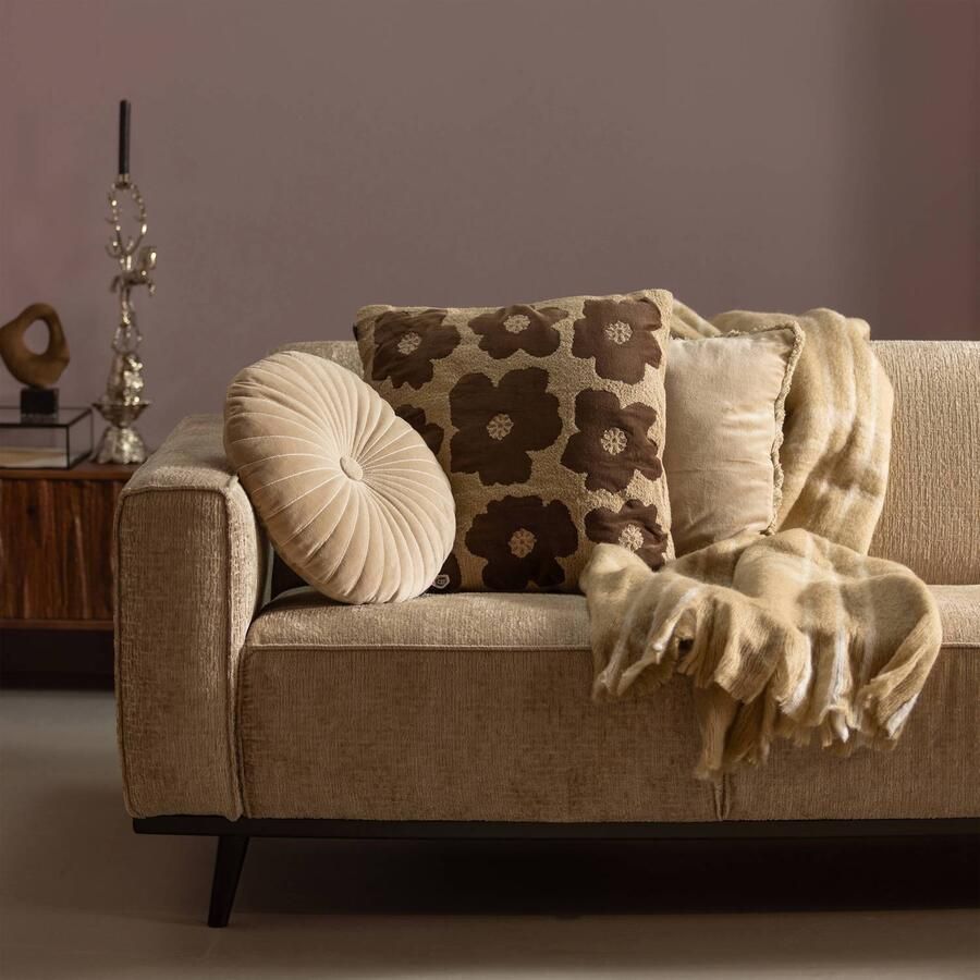 WOOOD Statement 3-Zits Bank 230 cm Chenille Velvet Taupe - Foto 3