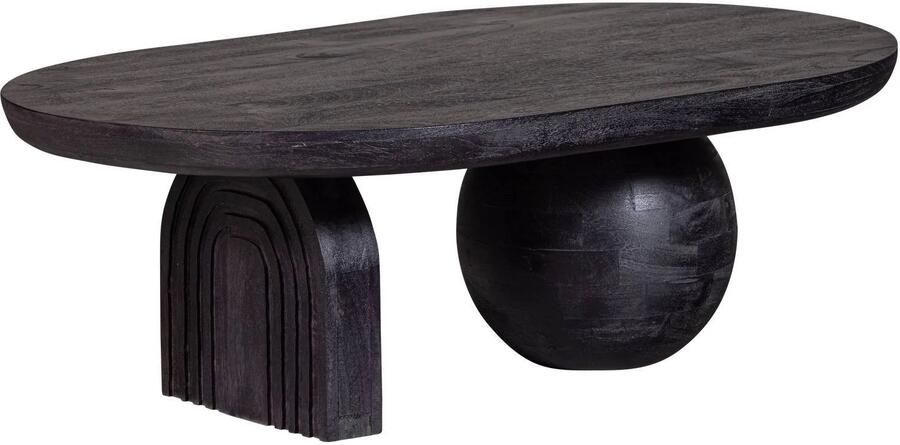 WOOOD Exclusive Salontafel Steppe Mangohout 110 x 72cm zwart Ovaal Japandi - Foto 2