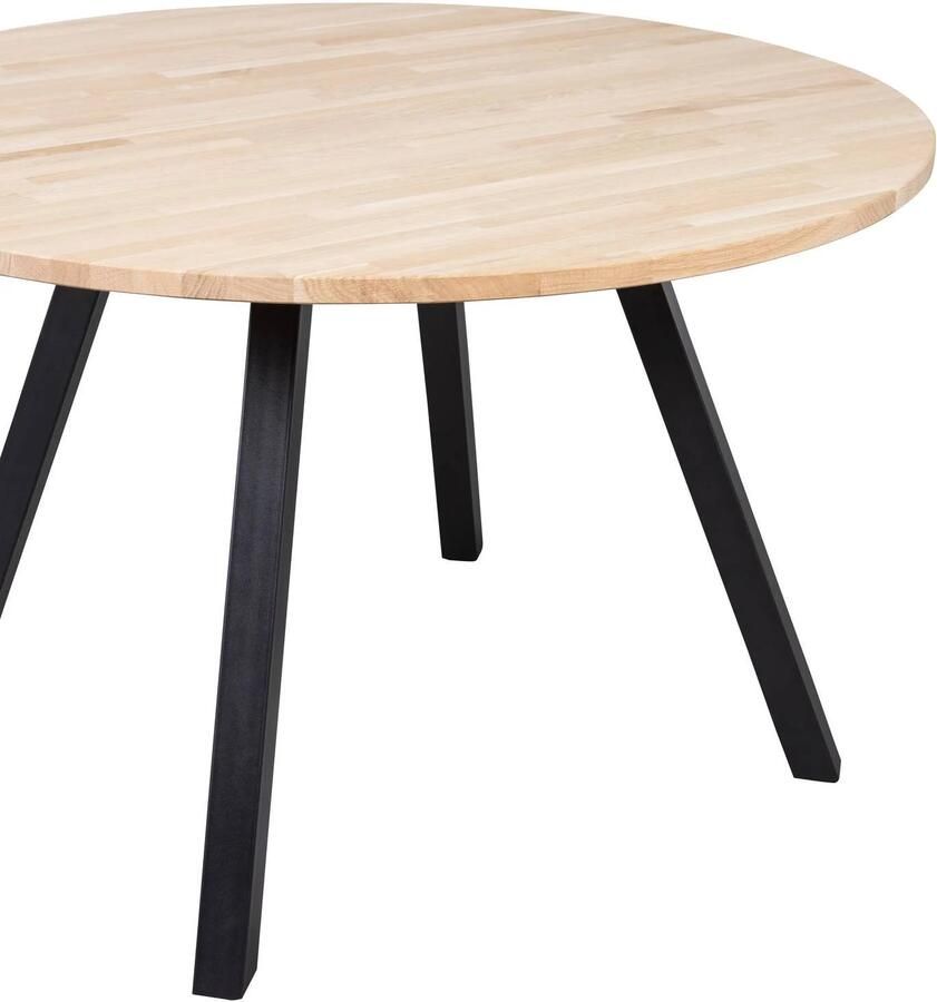 WOOOD Tablo Tafel Rond met 2-Standen Poot Eiken Metaal 75x120x120 - Foto 2