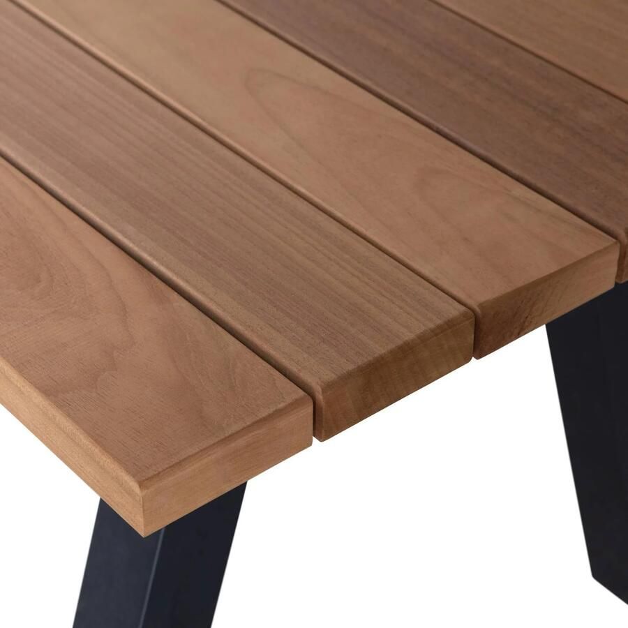WOOOD Tablo Tuintafel Met A-poot Ayous Metaal Naturel 75x210x81 - Foto 4