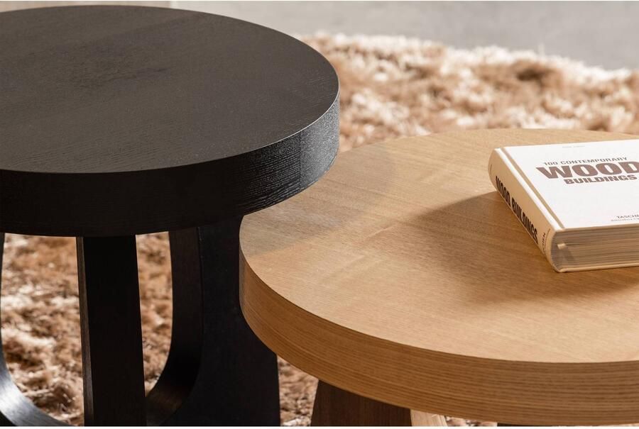 WOOOD Tala Bijzettafel MDF Fineer Zwart 45x45x45 cm - Foto 2