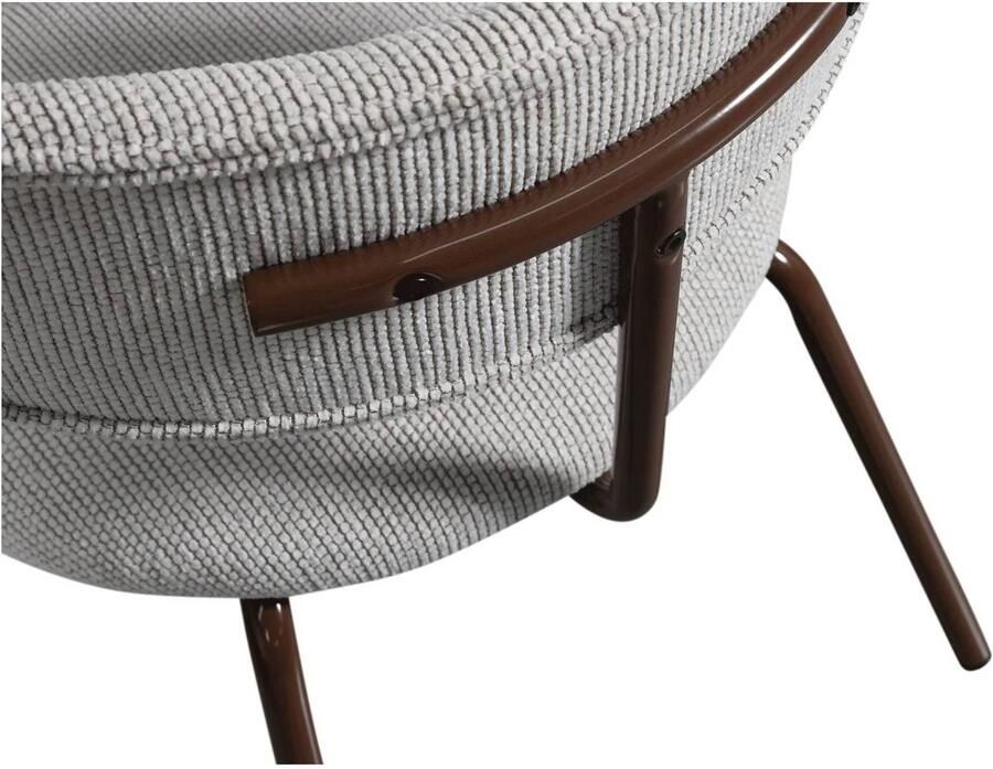 WOOOD Travis Eetkamerstoelen Polyester Off White Set van 2 - Foto 3