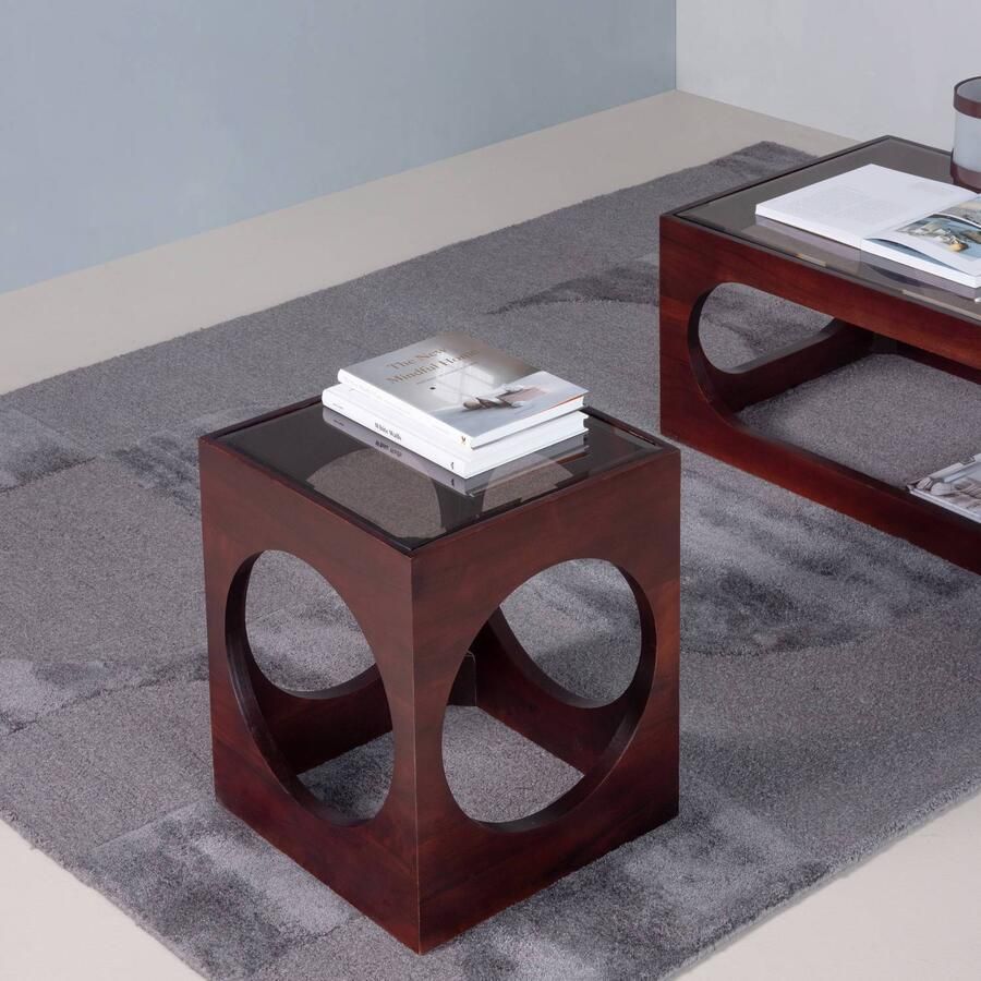 WOOOD Trax Bijzettafel Acaciahout Bruin 45x37x37 - Foto 3