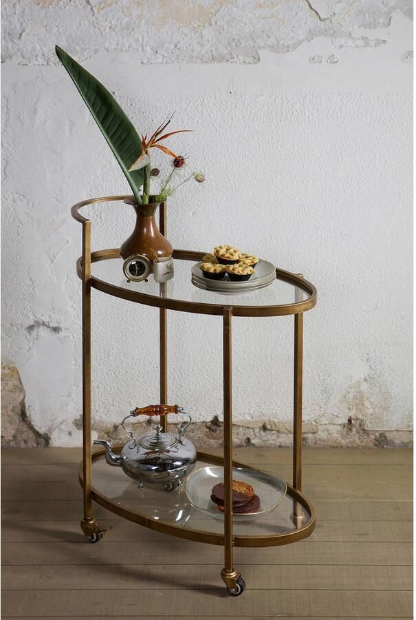 BePureHome Push Trolley Metaal Antique Brass 86x67x35 - Foto 4