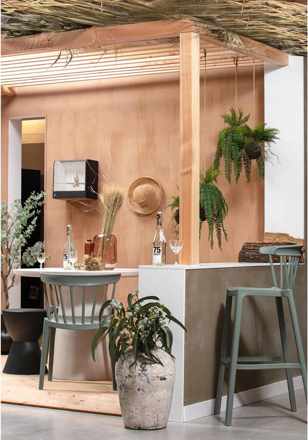 Woood Bliss Spijlenstoel Kunststof Jadegroen Set van 2