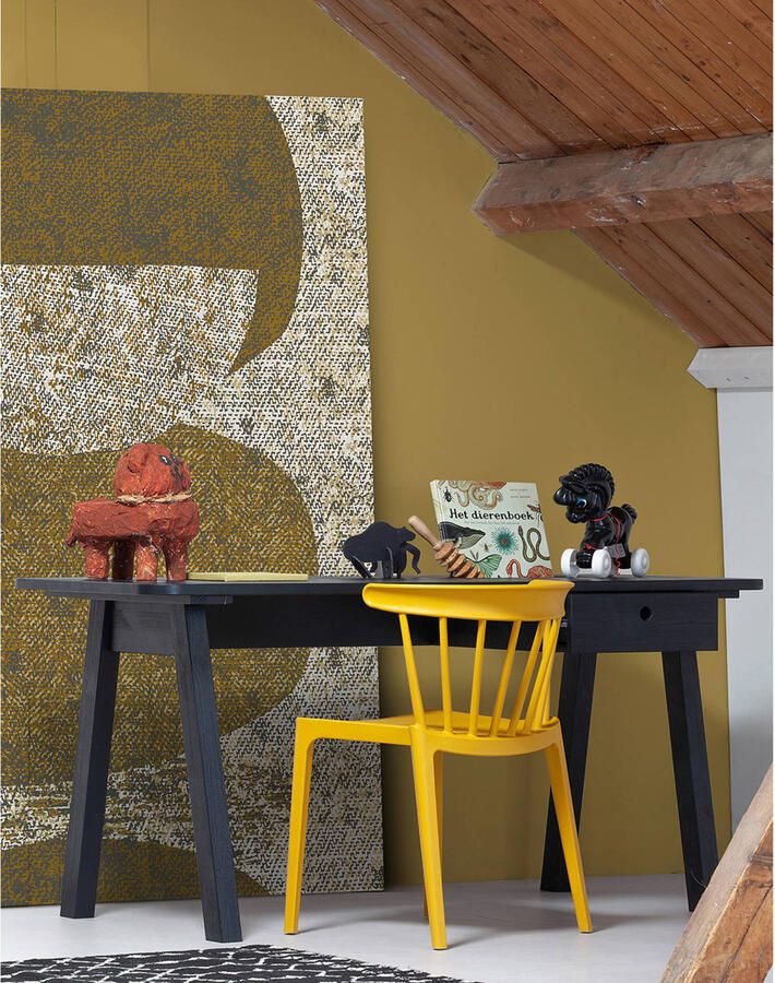 Woood Spijlenstoel Buiten Bliss Kunststof Okergeel Set van 2